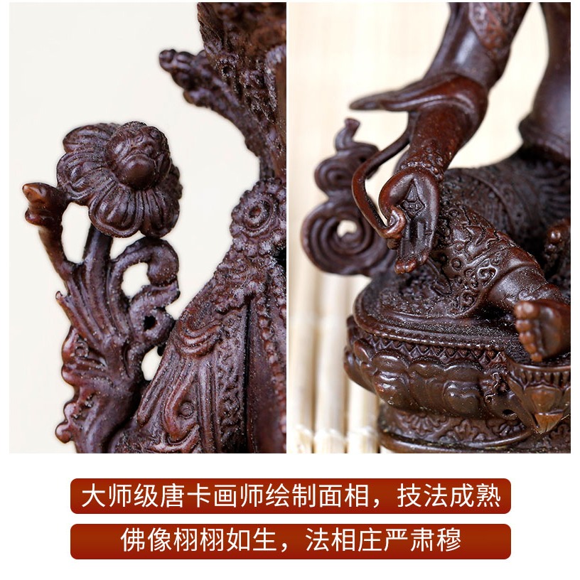 純銅綠度母佛像復古佛像藏傳佛教用品2寸綠度母佛像供佛擺件-細節圖8