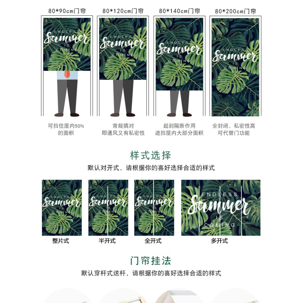 門簾隔斷簾北歐布藝半簾家用簾子臥室廚房衛生間定製免打孔ins風-細節圖9