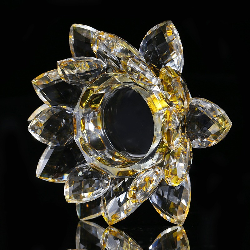 水晶蓮花酥油燈座藏傳佛教用品家用佛供燈供佛長明燈蠟燭燭臺/個-細節圖3