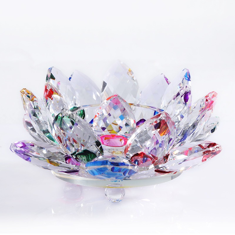 水晶蓮花酥油燈座藏傳佛教用品家用佛供燈供佛長明燈蠟燭燭臺/個-細節圖4