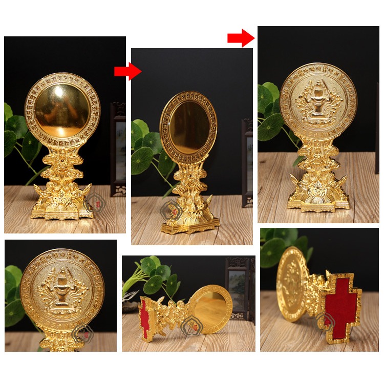 福慧緣佛教用品合金龍座準提鏡 密宗擺件-細節圖8