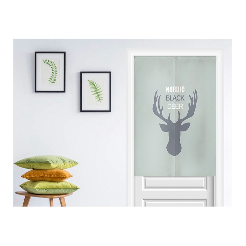 北歐門簾家用隔斷簾布藝遮擋風衛生間半簾免打孔廚房防油煙掛簾子-細節圖10
