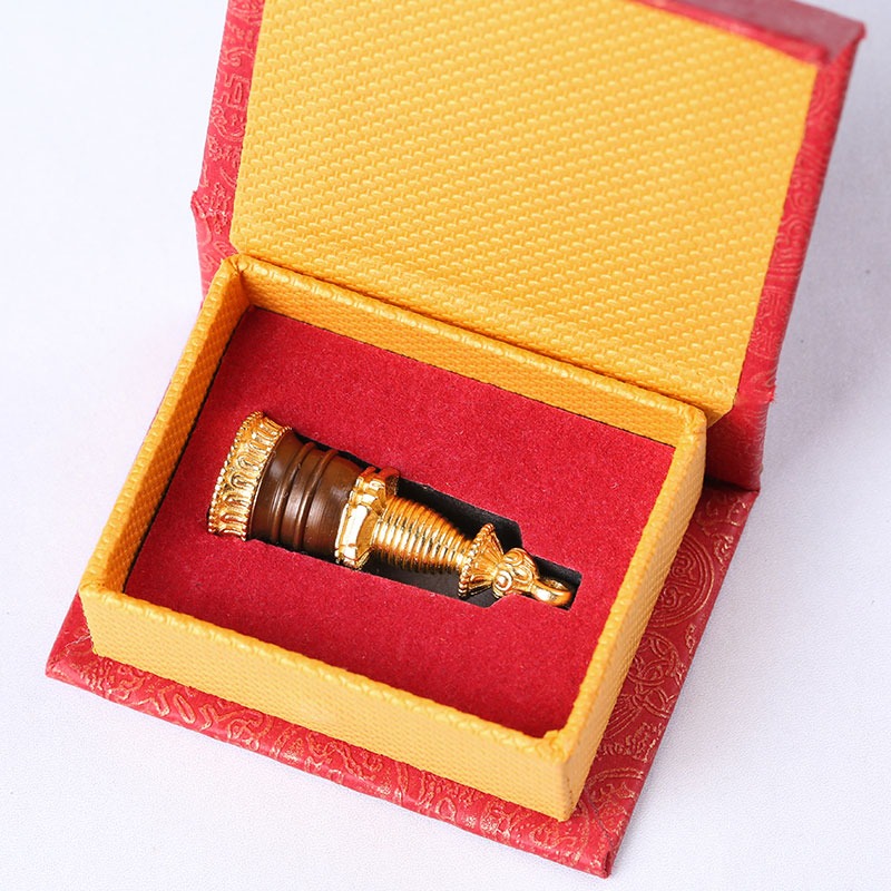 純銅噶當塔吊墜藏傳佛教殊勝咒王解脫塔咒輪舍利塔嘎烏盒金色-細節圖4