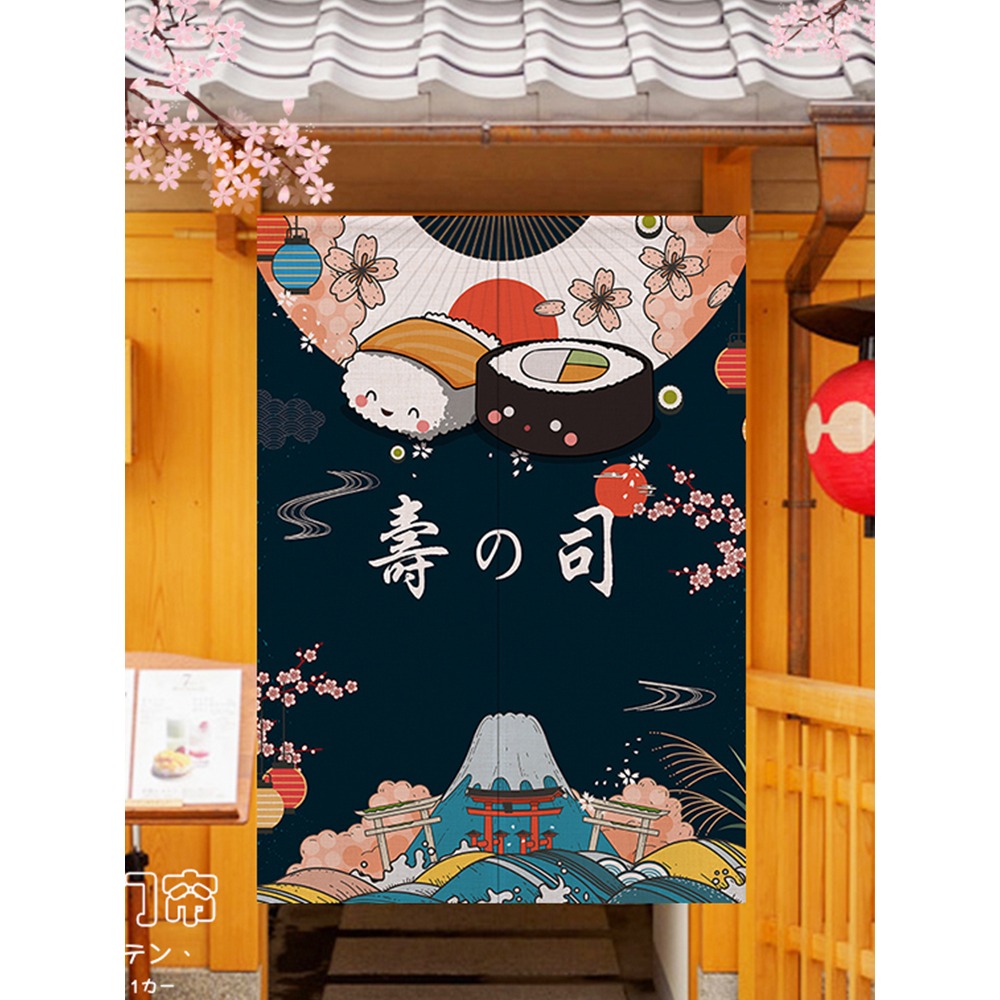 日式門簾隔斷簾廚房個性飯店餐廳遮擋風掛簾家用臥室衛生間布簾子-細節圖2