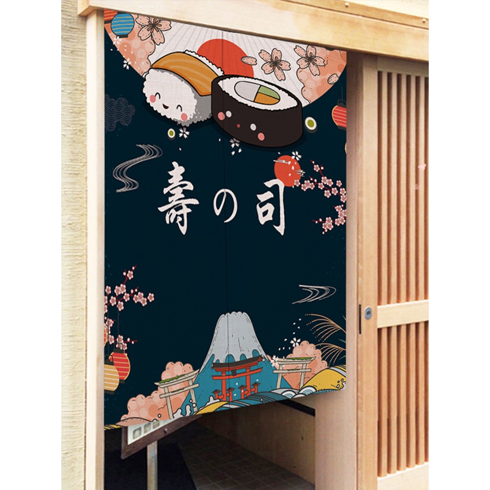 日式門簾隔斷簾廚房個性飯店餐廳遮擋風掛簾家用臥室衛生間布簾子-細節圖4