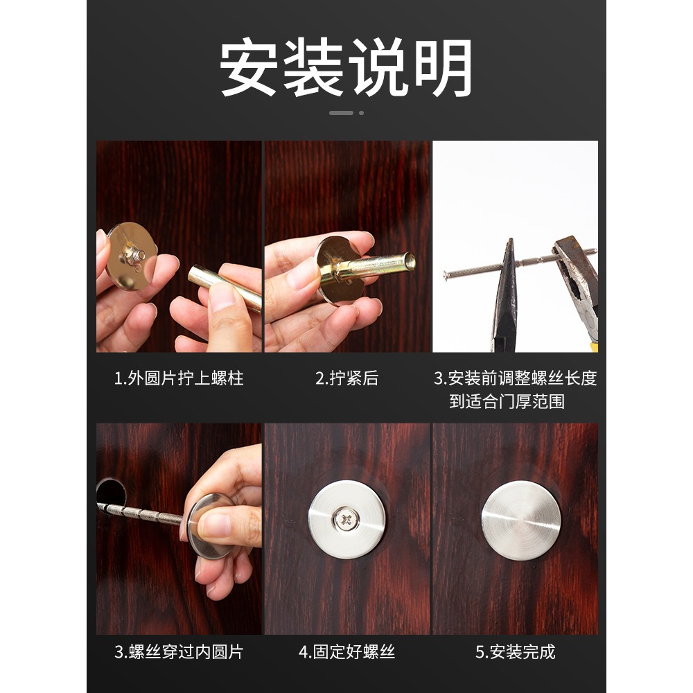 大門貓眼堵孔神器防盜門洞裝飾蓋指紋鎖木門遮擋器遮眼補洞蓋門鏡-細節圖5