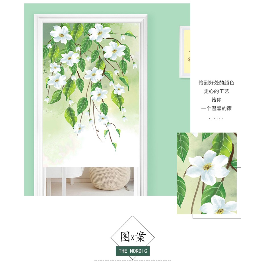 門簾隔斷簾布藝秋冬防風家用廚房半簾免打孔臥室衛生間遮擋掛簾子-細節圖10