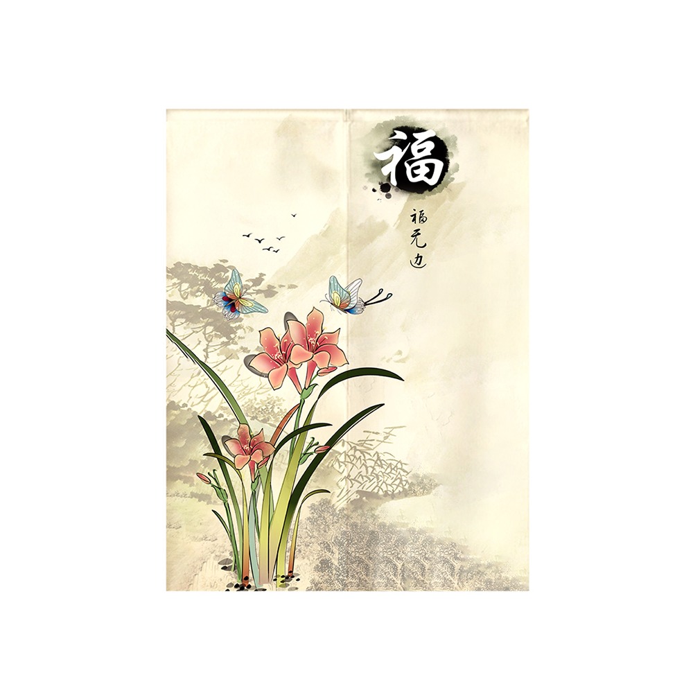 門簾隔斷簾家用遮擋風加厚布藝半截簾子免打孔臥室衛生間廚房掛簾-細節圖5