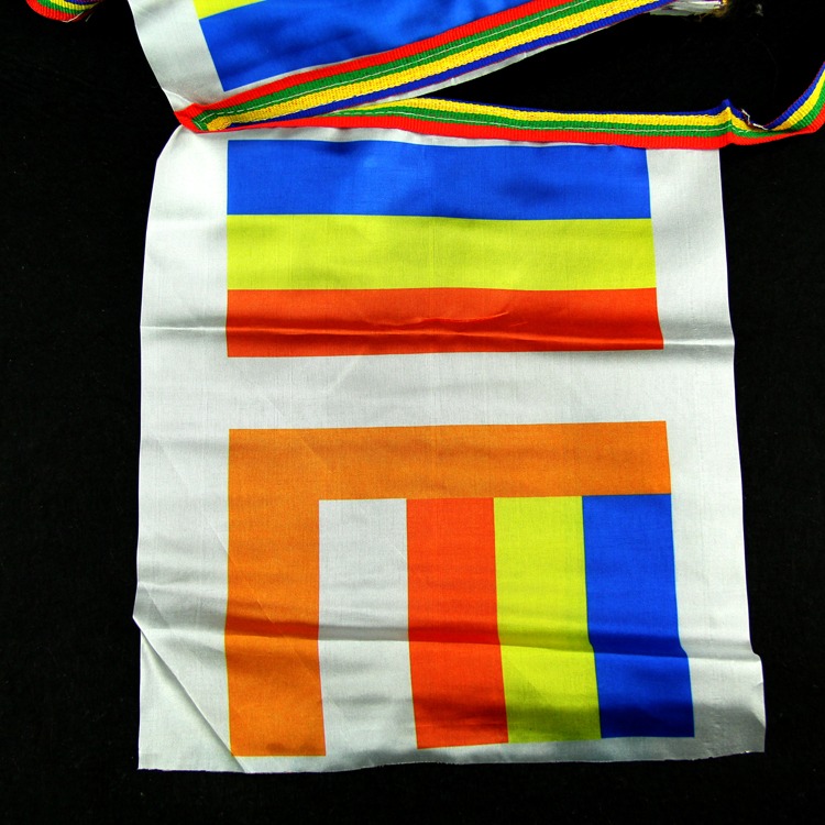 佛教用品 五色旗法會廟會掛飾用品 五色旗五彩綢布佛旗經旗-細節圖2