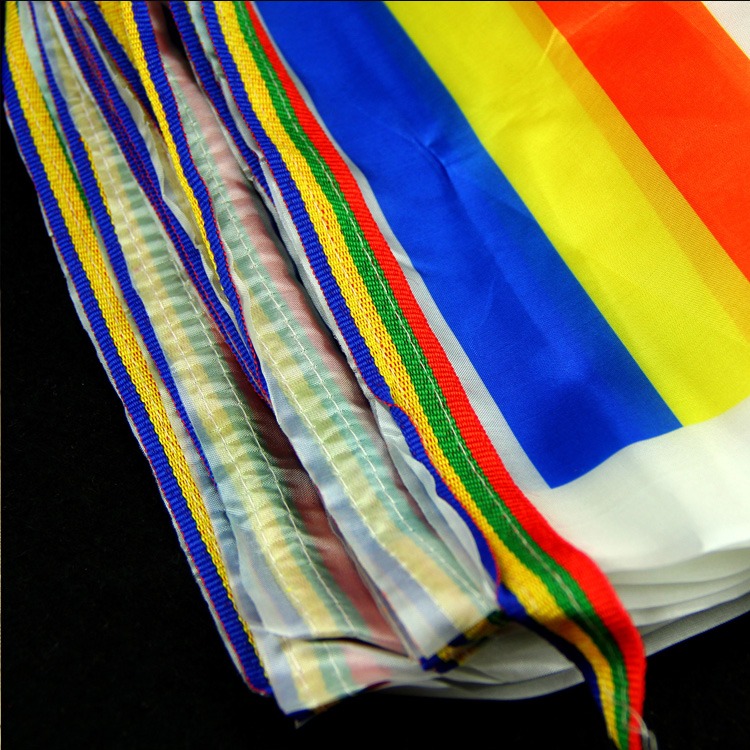 佛教用品 五色旗法會廟會掛飾用品 五色旗五彩綢布佛旗經旗-細節圖4