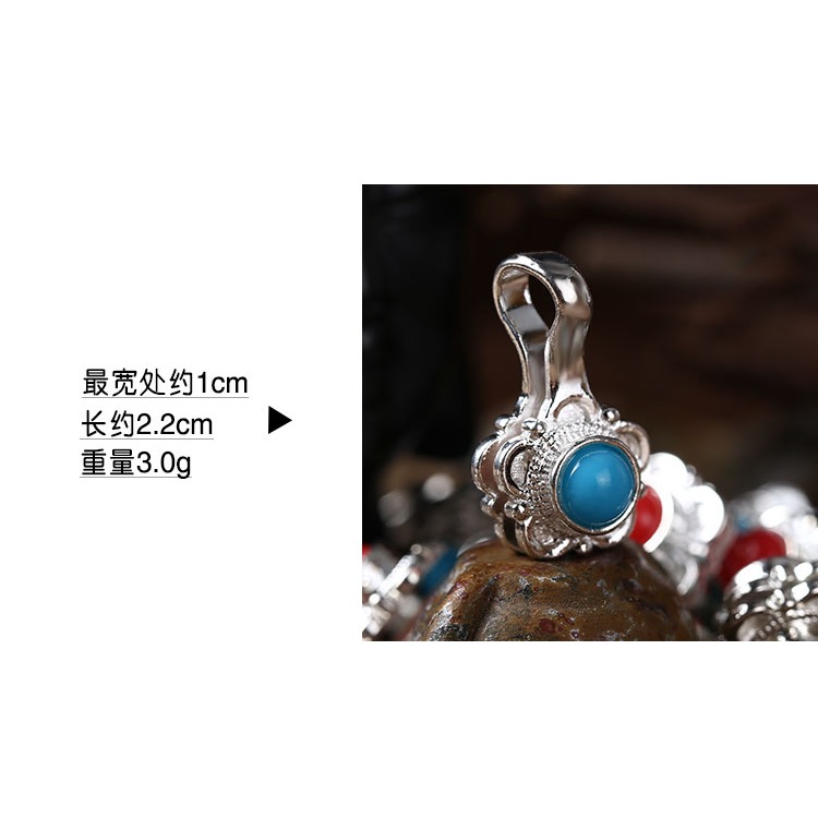 藏式合金寶珠計數器卡子佛珠配件卡子金剛鈴杵配飾菩提手鏈-細節圖9