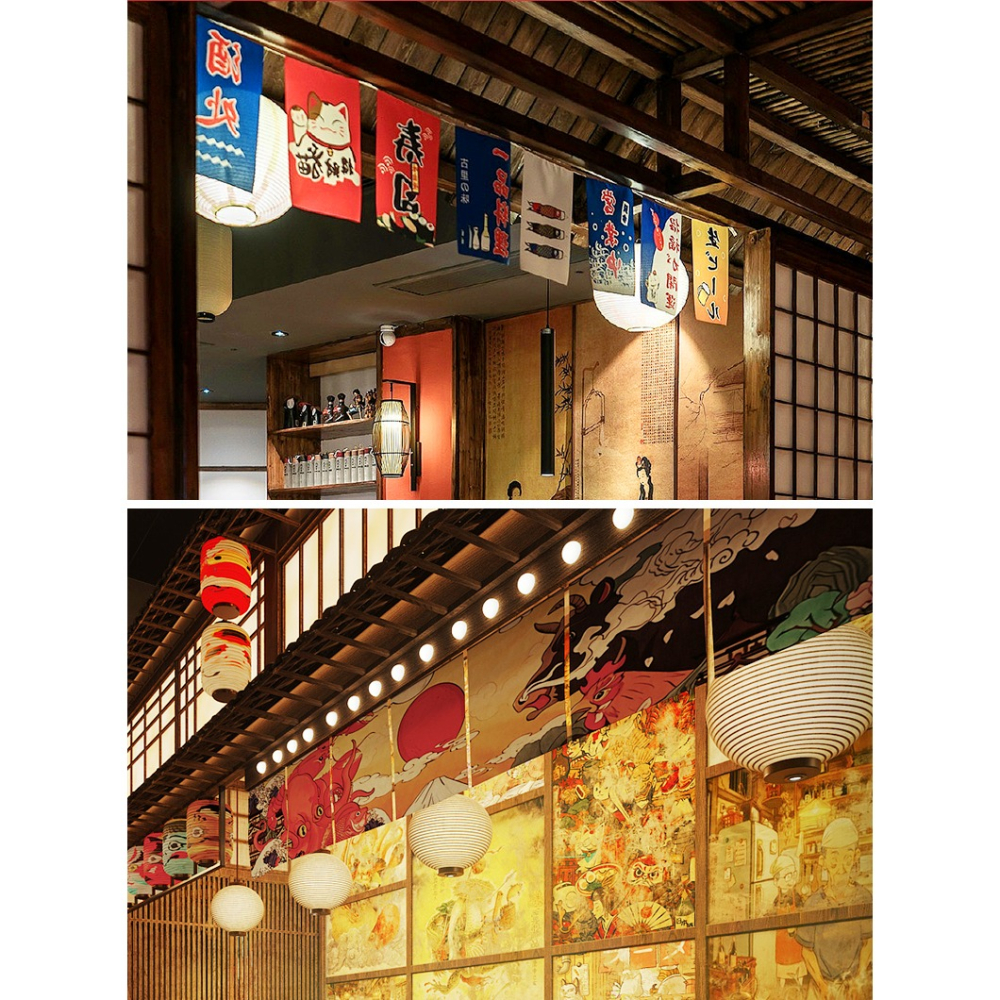 門簾店鋪商用個性定做餐廳飯店防油煙掛簾免打孔布藝簾後廚隔斷簾-細節圖9