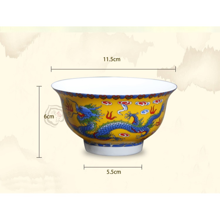 陶瓷龍碗4.5英寸飯碗佛教用品景德鎮佛教弟子飯碗酥油碗單個價格-細節圖8