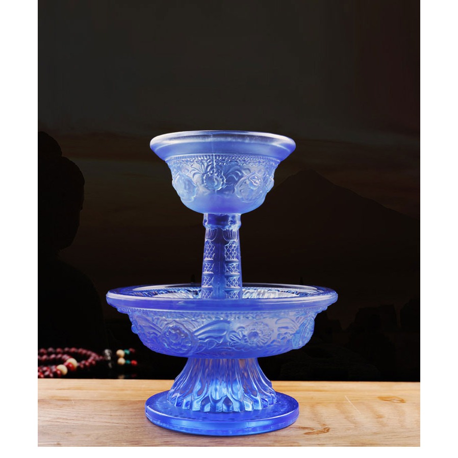 琉璃護法杯八吉祥供護法的藏式琉璃護法供杯供佛修禪擺件-細節圖5