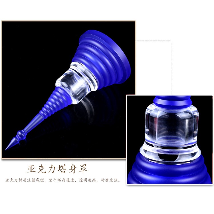 亞克力舍利塔塑料仿琉璃泰式佛塔擺件嘎烏佛教用品供具七彩色-細節圖6