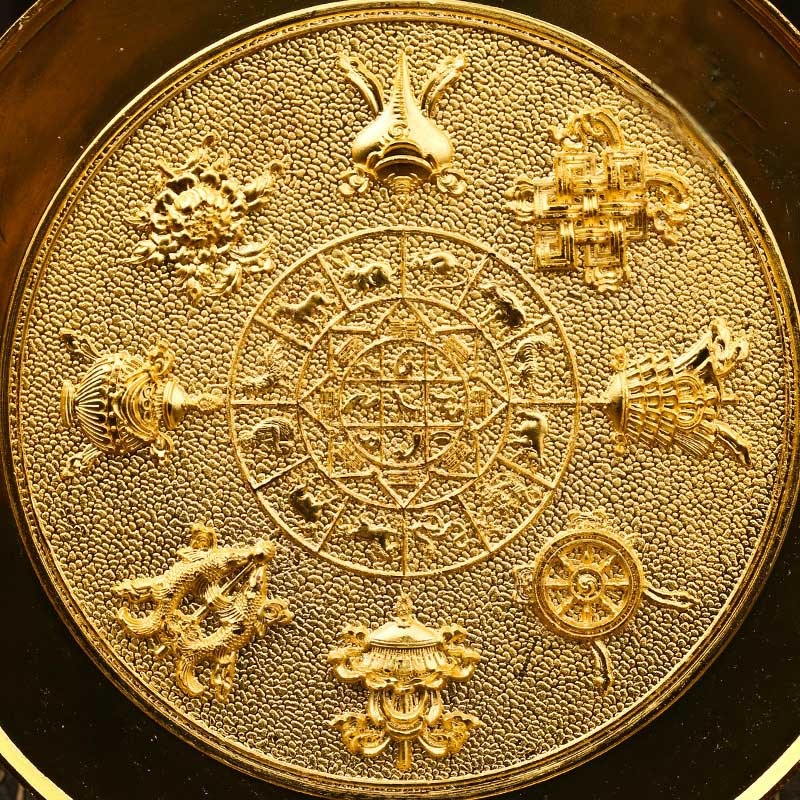合金十相自在盤/背面八吉祥/擺件/佛教禮品/供佛擺件小號14cm-細節圖2