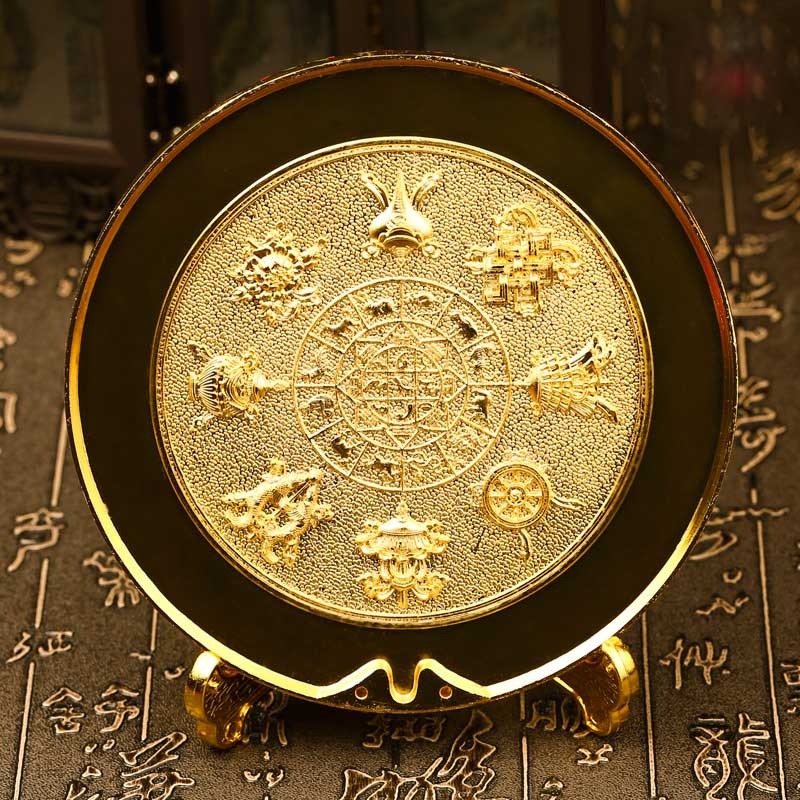 合金十相自在盤/背面八吉祥/擺件/佛教禮品/供佛擺件小號14cm-細節圖3