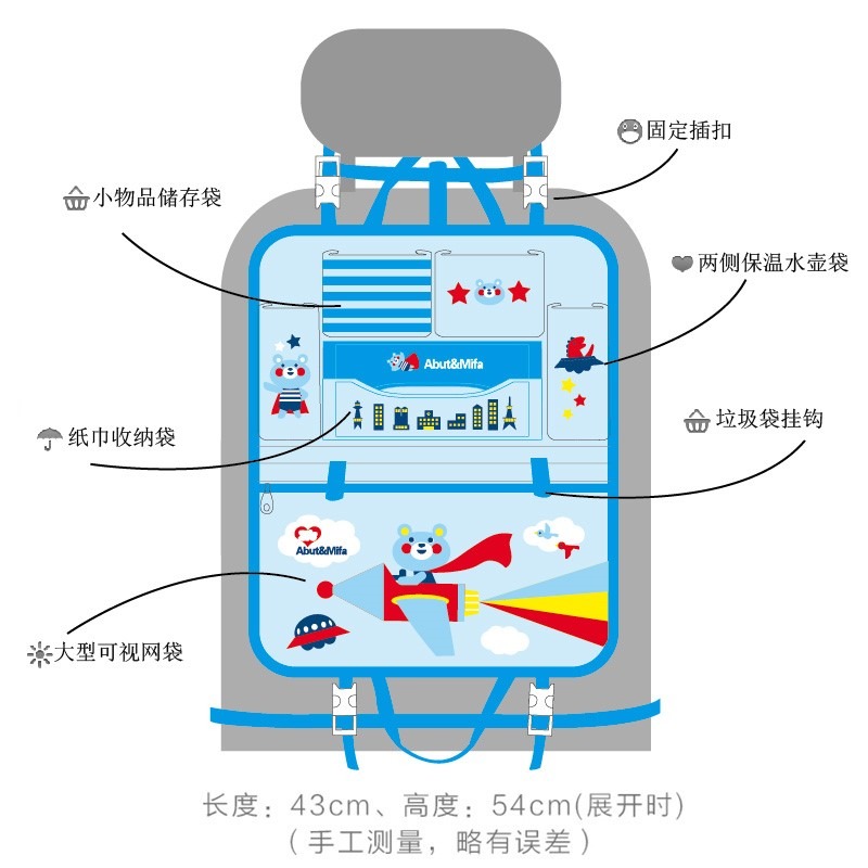 多功能汽車座椅收納袋椅背車用置物袋奶瓶保溫袋車載儲物掛袋IPAD-細節圖3