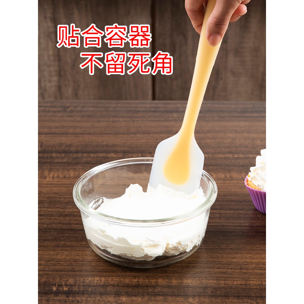 硅膠刮刀烘焙工具奶油蛋糕抹刀一體式硅膠刮刀鏟子刮板耐高溫油刷-細節圖3