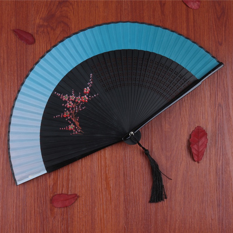 扇子摺扇中國風古典舞蹈扇古代漢服流蘇旗袍古風隨身紅色女折疊扇-細節圖6
