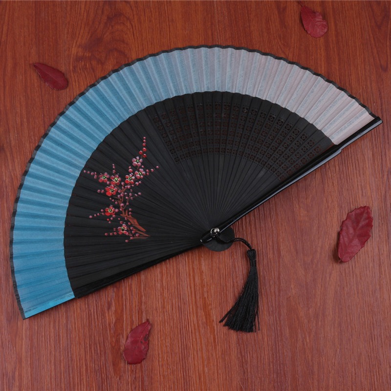 扇子摺扇中國風古典舞蹈扇古代漢服流蘇旗袍古風隨身紅色女折疊扇-細節圖7
