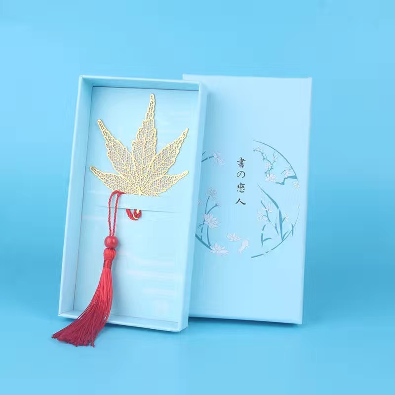 文藝鏤空創意黃銅金屬葉脈書簽復古典荷花古風學生生日教師節禮物-細節圖8