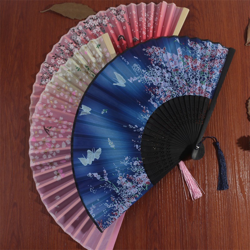 中國古風小摺扇女漢服旗袍日式隨身古典夏季折疊舞蹈扇子跳舞流蘇-細節圖2