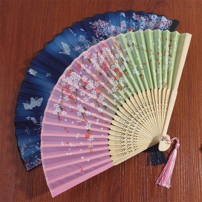 中國古風小摺扇女漢服旗袍日式隨身古典夏季折疊舞蹈扇子跳舞流蘇-細節圖3