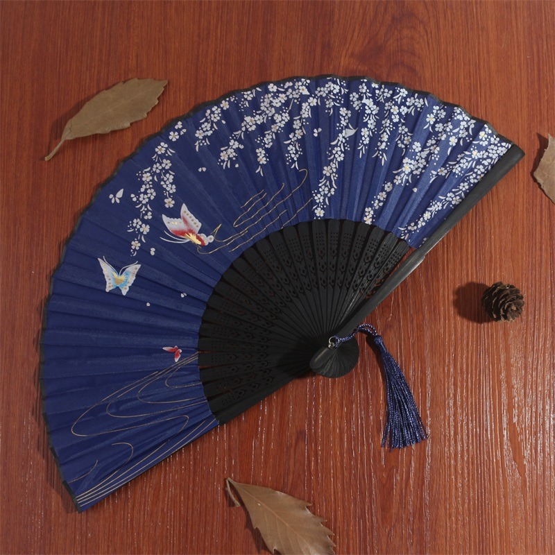 中國古風小摺扇女漢服旗袍日式隨身古典夏季折疊舞蹈扇子跳舞流蘇-細節圖7