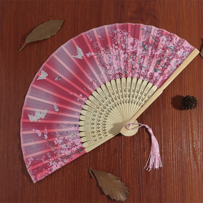 中國古風小摺扇女漢服旗袍日式隨身古典夏季折疊舞蹈扇子跳舞流蘇-細節圖8