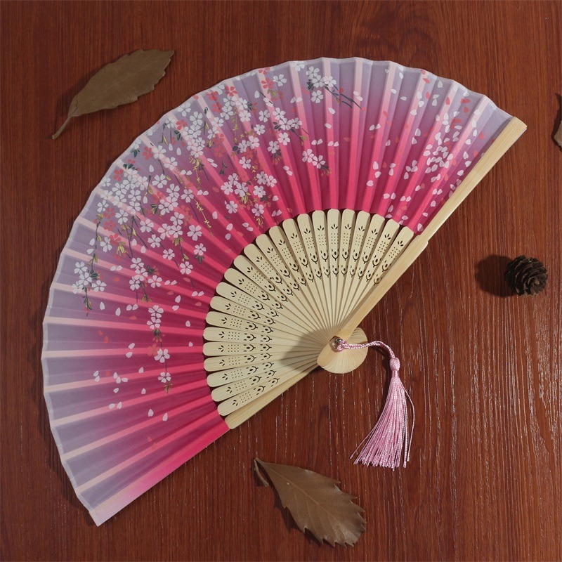 中國古風小摺扇女漢服旗袍日式隨身古典夏季折疊舞蹈扇子跳舞流蘇-細節圖9