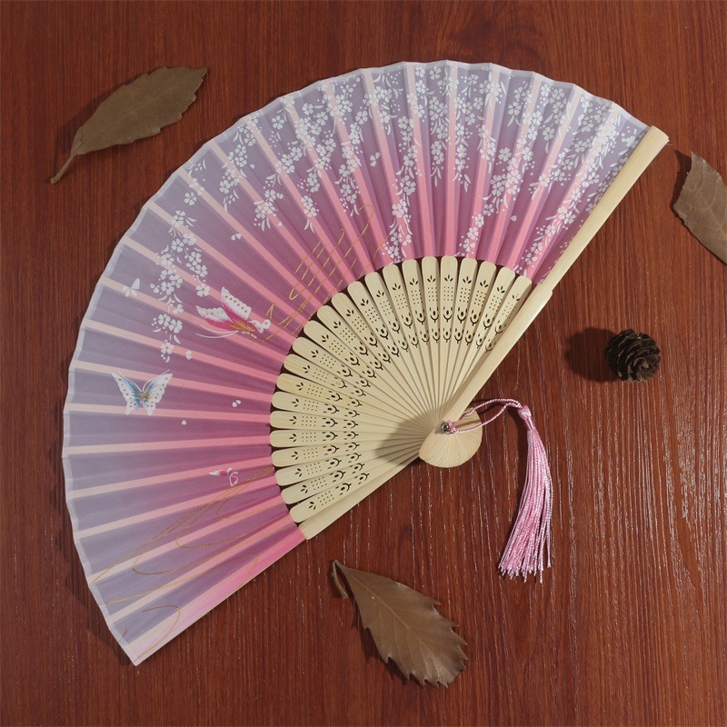 中國古風小摺扇女漢服旗袍日式隨身古典夏季折疊舞蹈扇子跳舞流蘇-細節圖10