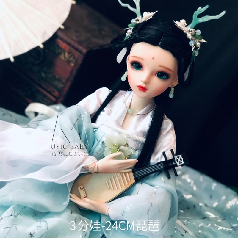 中式迷你琵琶模型擺件樂器擺件木製娃娃小樂器送朋友老師生日禮物-細節圖8