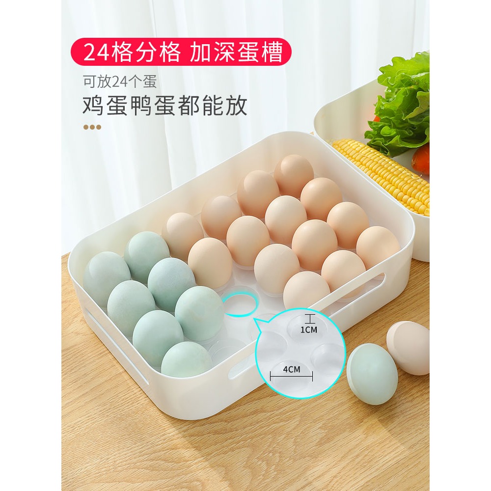雞蛋盒廚房家用24格冰箱用收納盒食品儲物保鮮盒蛋架託裝雞蛋神器-細節圖2