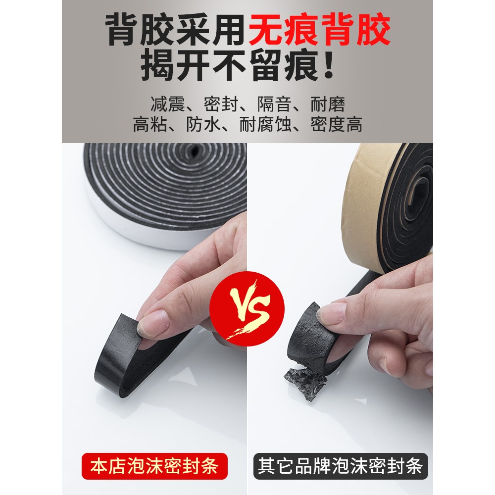 門窗門縫密封條隔音門貼窗戶擋風神器房門縫隙門框密封膠條海綿條-細節圖4