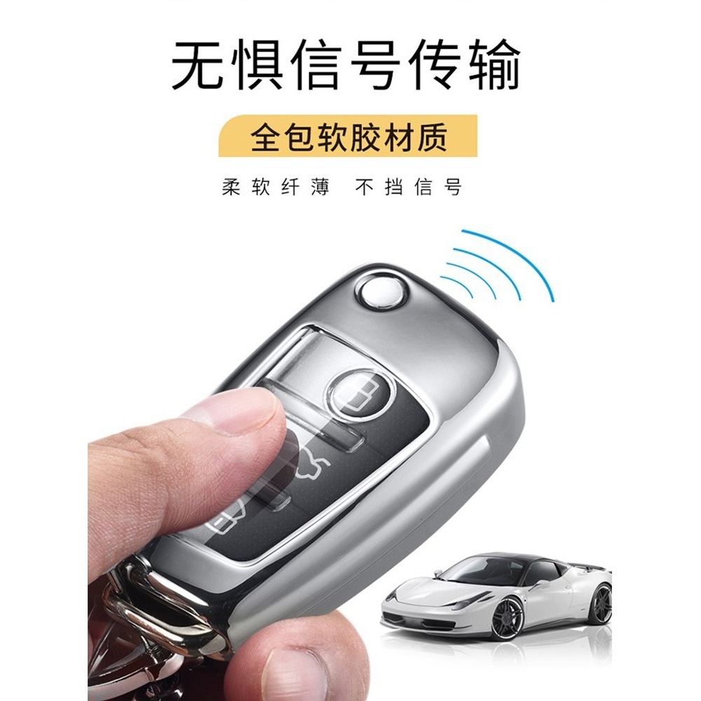 專用於奧迪A3鑰匙套Q3殼折疊老款A6L包A1TTS3Q2LQ7R8高檔車扣男女-細節圖3
