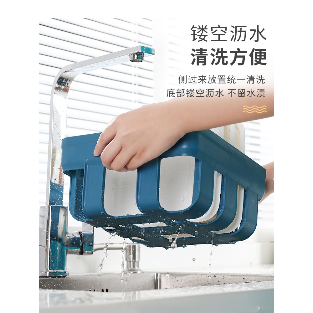 壁掛備菜盤家用免打孔配菜託盤神器廚房手提分格火鍋盤多層裝菜盤-細節圖5