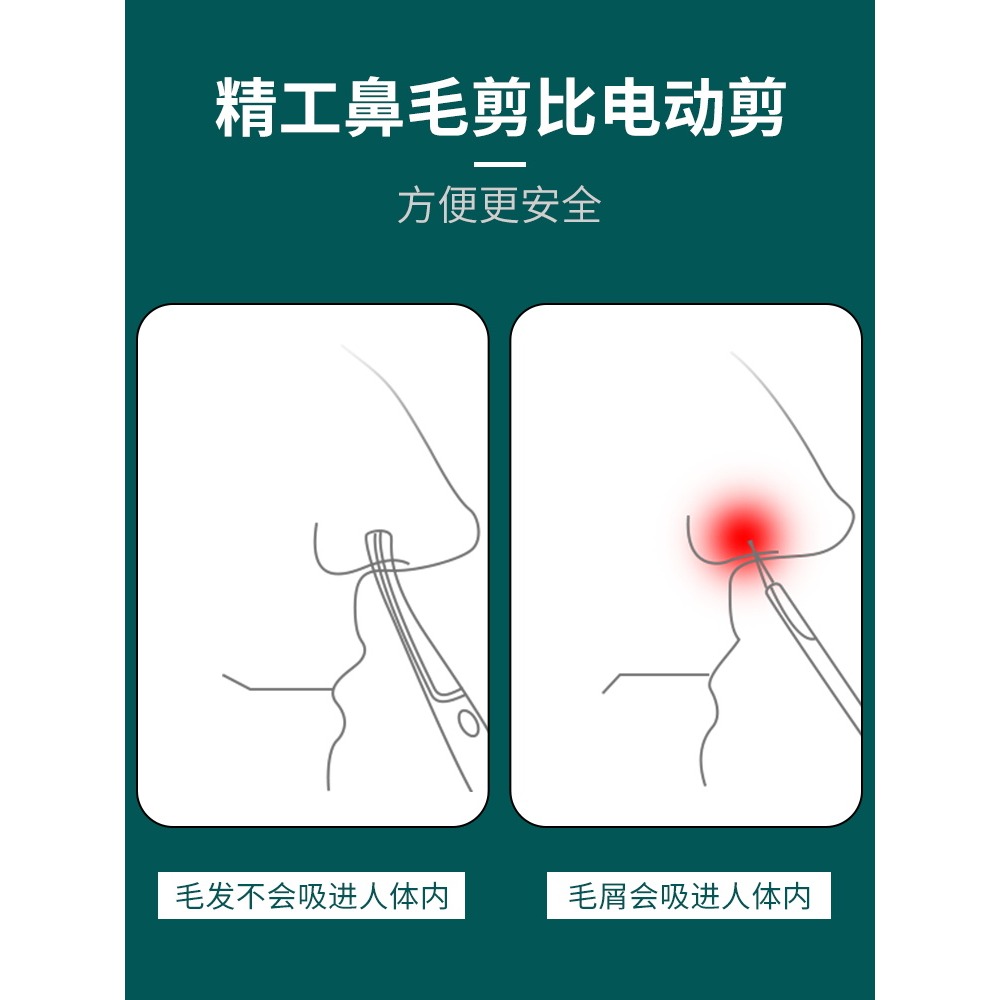 鼻毛修剪器神器不銹鋼圓頭非電動手動剪刀男士女士小美容剪修眉剪-細節圖4