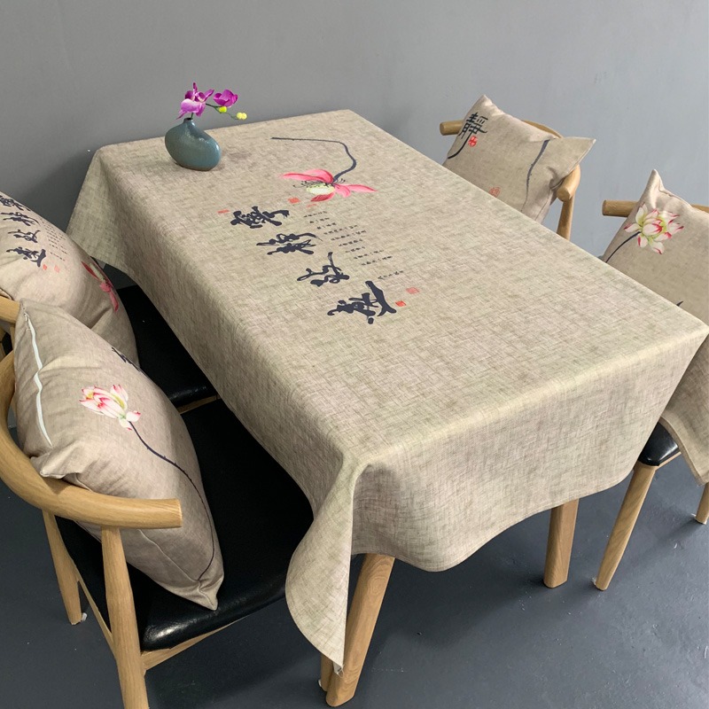 定製麻布中式桌布禪意中國風布藝餐桌長方形茶幾桌蓋布茶席圓桌布-細節圖2
