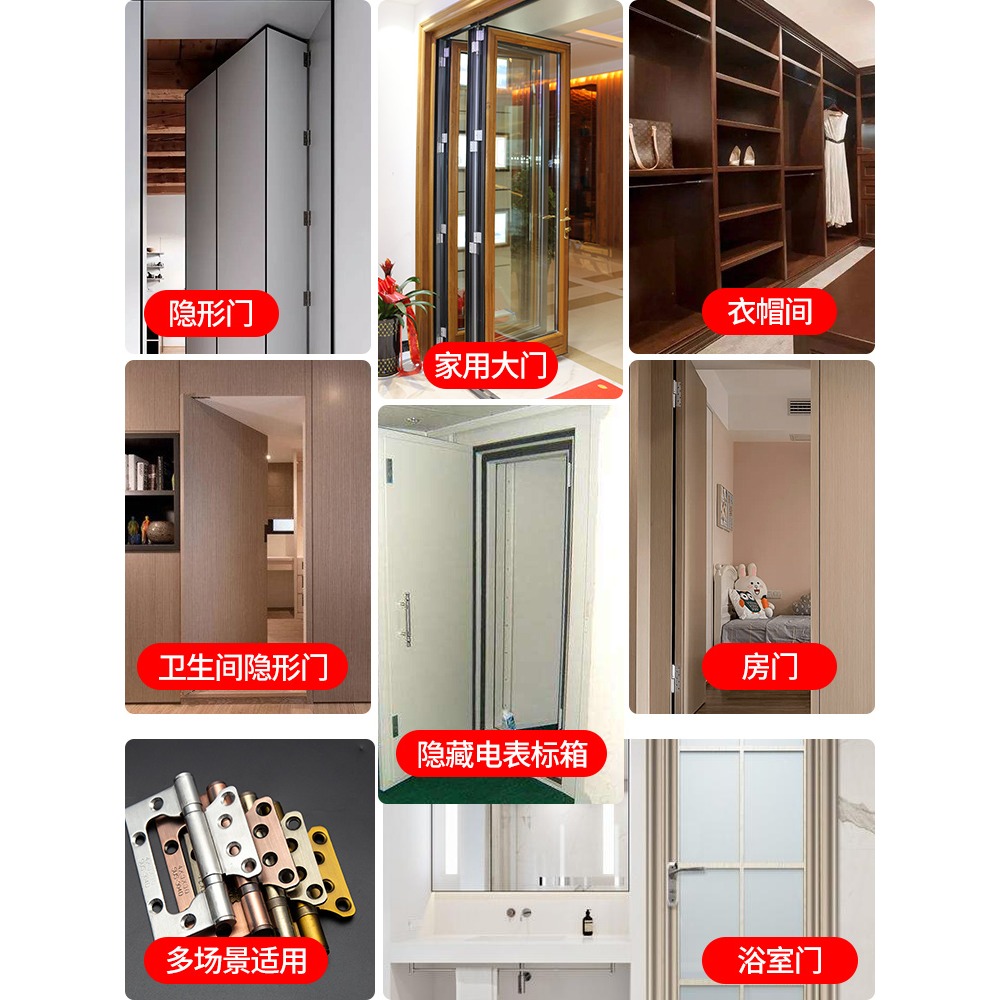 不銹鋼子母合頁五金折疊45寸平開木門臥室門荷葉片鉸鏈加厚門折頁-細節圖5