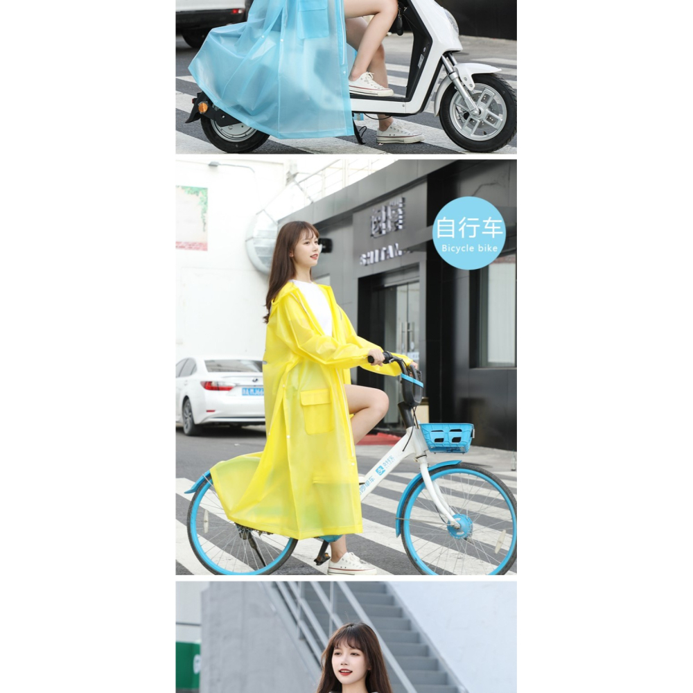 TPU雨衣女長款時尚全身防暴雨透明冬季騎行雨披戶外電動車自行車-細節圖8
