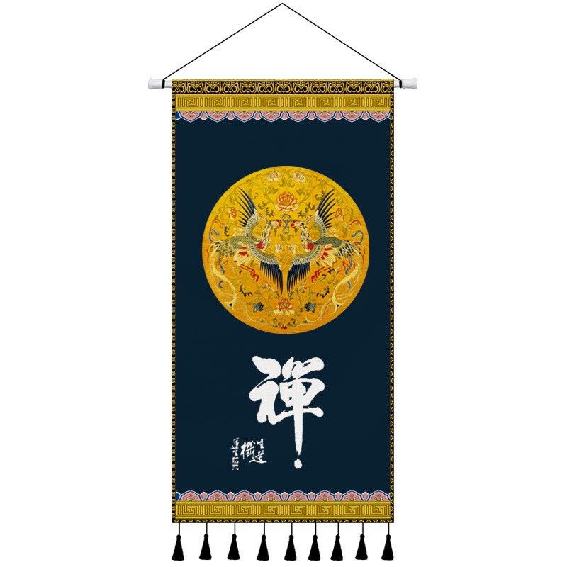 中式大號掛毯掛畫布藝布畫掛布客廳玄關裝飾畫民宿改造餐廳墻畫-細節圖10