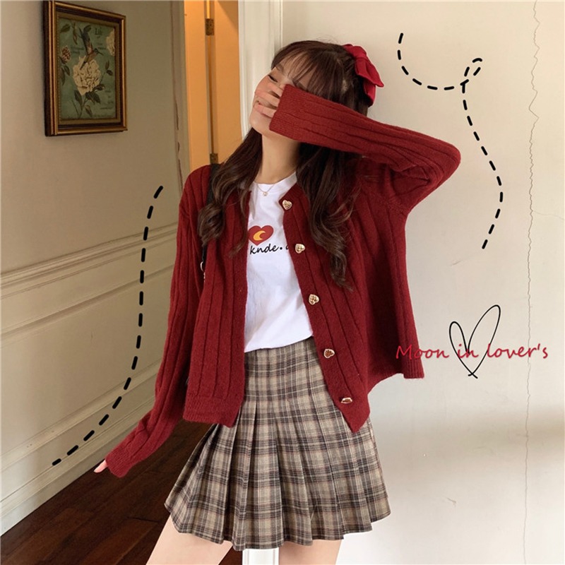 網紅chic港味針織衫女秋冬韓版短款寬松慵懶外穿開衫毛衣外套-細節圖2