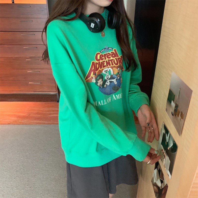 日系古著港風chic衛衣女春秋韓版寬松薄款外套ins潮學生百搭上衣-細節圖5