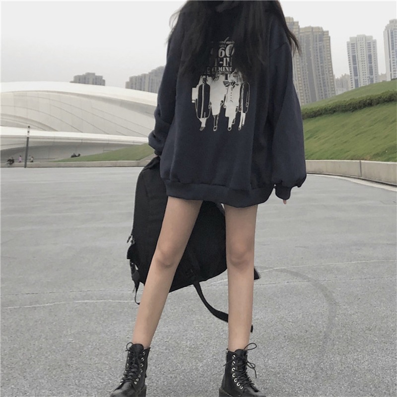 超火cec衛衣女秋冬加絨加厚寬松韓版外套ins潮慵懶風bf學生上衣服-細節圖2