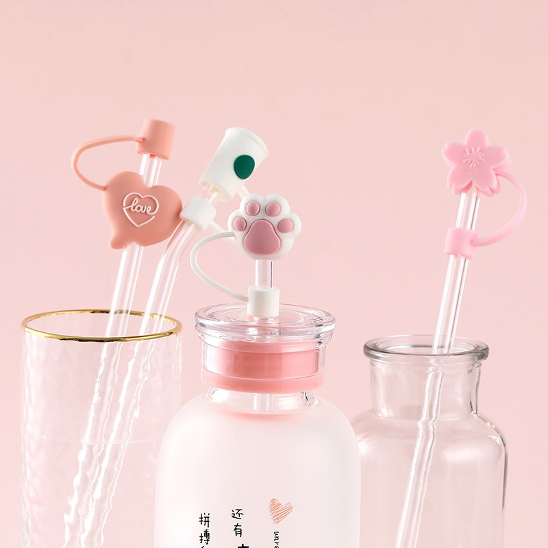 防塵吸管套網紅可愛少女硅膠吸管帽通用8mm食品級吸管保護防塵蓋-細節圖4