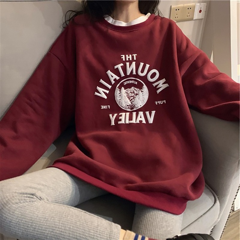 waitmore超火cec衛衣女冬ins韓版寬松bf慵懶風加絨加厚外套上衣服-細節圖2