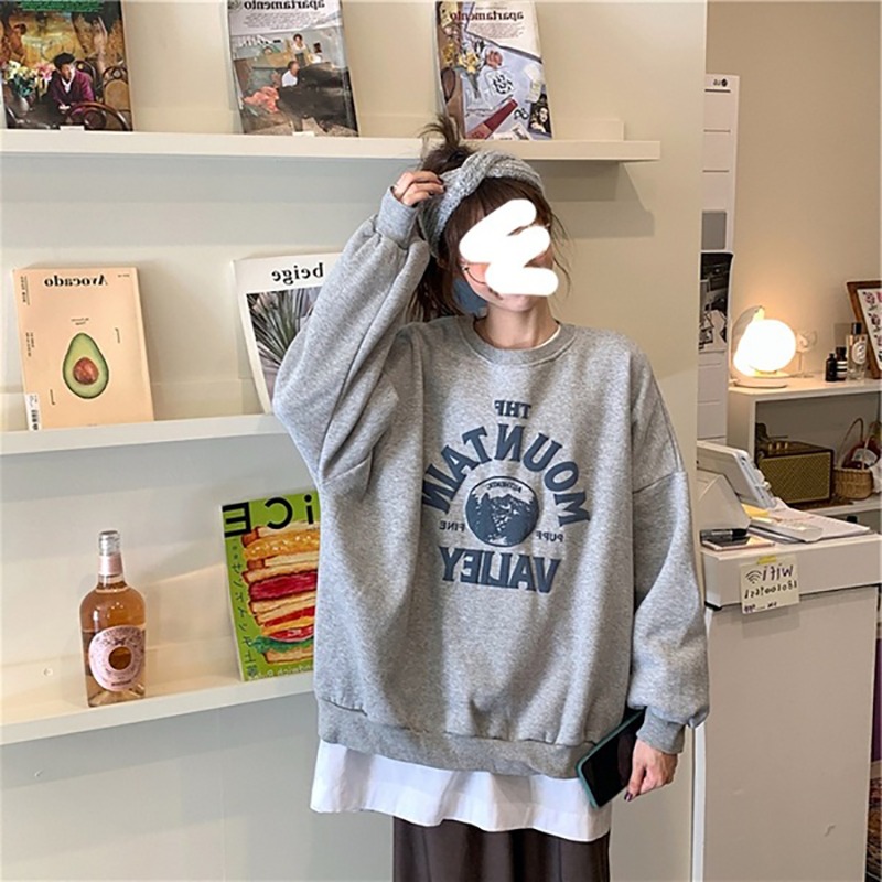 waitmore超火cec衛衣女冬ins韓版寬松bf慵懶風加絨加厚外套上衣服-細節圖5