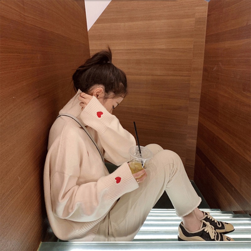 慵懶風高領毛衣女秋冬韓版寬松bf網紅外穿套頭百搭chic針織衫-細節圖4