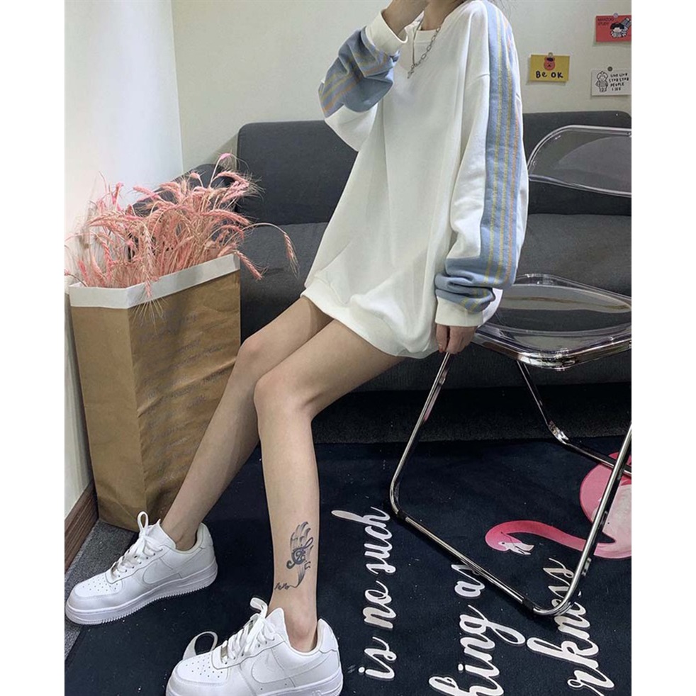 日系古著vintage衛衣女冬ins韓版寬松bf慵懶風加絨加厚無帽上衣服-細節圖5